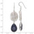 Image of 63mm Sterling Silver Polished Wavy Grey Agate & Lapis Teardrop Dangle Earrings
