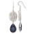 Image of 63mm Sterling Silver Polished Wavy Grey Agate & Lapis Teardrop Dangle Earrings