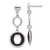 Image of 31.55mm Sterling Silver Rhodium-plated Polished Black Circle Post Dangle Earrings