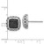 Image of 11.65mm Sterling Silver Rhodium-plated Polished Black Spinel Square Post Earrings