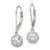 Image of 25mm Sterling Silver Rhodium-plated Polished CZ Half Circle Leverback Earrings
