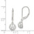 Image of 25mm Sterling Silver Rhodium-plated Polished CZ Half Circle Leverback Earrings