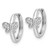 Image of 13mm Sterling Silver Rhodium-plated Polished CZ Hinged Hoop Butterfly Earrings