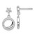 Image of 19.2mm Sterling Silver Rhodium-plated Polished CZ Star Moon Dangle Post Earrings