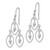 Image of 42.5mm Sterling Silver Rhodium-plated Polished Textured & Beaded Dangle Earrings