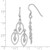 Image of 42.5mm Sterling Silver Rhodium-plated Polished Textured & Beaded Dangle Earrings