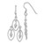 Image of 42.5mm Sterling Silver Rhodium-plated Polished Textured & Beaded Dangle Earrings