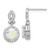 Image of 18.85mm Sterling Silver Rhodium-plated Iridescent & Clear CZ Post Dangle Earrings