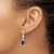 Image of 29.5mm Sterling Silver Rhodium-plated Fancy Blue & White CZ Post Dangle Earrings