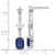 Image of 29.5mm Sterling Silver Rhodium-plated Fancy Blue & White CZ Post Dangle Earrings