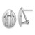 Image of 16mm Sterling Silver Rhodium-plated Polished Textured Oval Omega Back Earrings