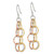 Image of 31mm Sterling Silver w/ Tri-color Vermeil Polished Circle Link Dangle Earrings