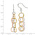 Image of 31mm Sterling Silver w/ Tri-color Vermeil Polished Circle Link Dangle Earrings
