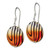Image of 50mm Sterling Silver Polished Orange/Black Mother of Pearl Disc Dangle Earrings
