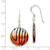 Image of 50mm Sterling Silver Polished Orange/Black Mother of Pearl Disc Dangle Earrings