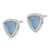11mm Sterling Silver Rhodium-plated CZ & Blue Chalcedony Triangle Post Earrings