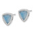 Image of 11mm Sterling Silver Rhodium-plated CZ & Blue Chalcedony Triangle Post Earrings