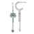 Image of 46mm Sterling Silver Rhodium-plated Green CZ Palm Tree Heart Post Hoop Earrings