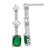 Image of 29.5mm Sterling Silver Rhodium-plated Fancy Green & White CZ Post Dangle Earrings