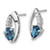 15.76mm Sterling Silver Rhodium-plated London Blue Topaz and White CZ Post Earrings