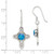 Image of 36mm Sterling Silver Polished & Antiqued Blue Created Opal Cross Dangle Earrings