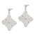 33mm Sterling Silver Polished & Diamond-cut Filigree Square Post Dangle Earrings