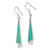 Image of 46mm Sterling Silver Polished Fancy Triangle Simulated Turquoise Dangle Earrings
