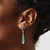 Image of 46mm Sterling Silver Polished Fancy Triangle Simulated Turquoise Dangle Earrings