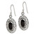Image of 33mm Sterling Silver Polished/Antiqued Filigree Black Agate Oval Dangle Earrings