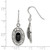 33mm Sterling Silver Polished/Antiqued Filigree Black Agate Oval Dangle Earrings