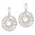Image of 36mm Sterling Silver Rhodium-plated Textured Wrapped Wire Circle Dangle Earrings