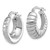 Image of 25mm Sterling Silver Rhodium-plated Polished $ Striped Small Round Hoop Earrings
