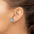 Image of 13.4mm Sterling Silver Rhodium-plated Polished Fancy Blue & White CZ Post Earrings