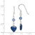 Image of 37mm Sterling Silver Polished & Antiqued Blue Agate & Lapis Heart Dangle Earrings