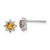 Image of 6.48mm Sterling Silver Rhodium-plated .5CI Citrine & .1WT White Topaz Post Earrings