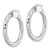 Image of 35.22mm Sterling Silver Rhodium-plated 3x33mm Diamond-cut Twisted Tube Hoop Earrings