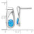 Image of 18.85mm Sterling Silver Rhodium-plated Polished Blue Created Opal Oval Post Earrings