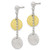 Image of 40mm Sterling Silver w/ Yellow Vermeil Polished & Textured Circle Dangle Earrings