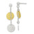 Image of 40mm Sterling Silver w/ Yellow Vermeil Polished & Textured Circle Dangle Earrings