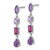 Image of Sterling Silver Rhodium-plated Amethyst Rhodolite Pink Quartz Dangle Earrings