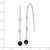 54mm Sterling Silver Rhodium-plated Polished & Beaded Black Onyx Threader Earrings