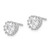Image of 7.5mm Sterling Silver Rhodium-plated Polished & Textured 6mm Heart CZ Stud Earrings