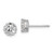 Image of 7.38mm Sterling Silver Rhodium-plated Polished & Textured 6mm Round CZ Stud Earrings