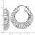 Image of 36.5mm Sterling Silver Rhodium-plated Polished and Striped Large Round Hoop Earrings