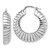 Image of 36.5mm Sterling Silver Rhodium-plated Polished and Striped Large Round Hoop Earrings