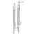 Image of 73mm Sterling Silver Rhodium-plated Polished CZ & Multi-Chain Post Dangle Earrings