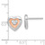 Image of 9.95mm Sterling Silver Rhodium-plated & Rose Gold-plated Diamond Heart Post Earrings