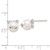 7mm Sterling Silver Polished and Antiqued CZ and Simulated Pearl Cat Post Earrings