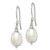 Image of 26mm Sterling Silver Polished White 7-8mm Freshwater Cultured Pearl Dangle Earrings