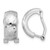 15.25mm Sterling Silver Rhodium-plated Brushed Diamond-cut Non-Pierced J-hoop Earrings